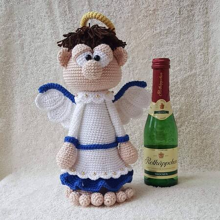 Crochet Pattern / Amigurumi / Champagne-Christmas-Angel
