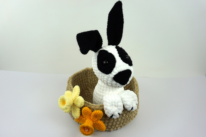 Hase im Korb Schnuppi Häkelanleitung