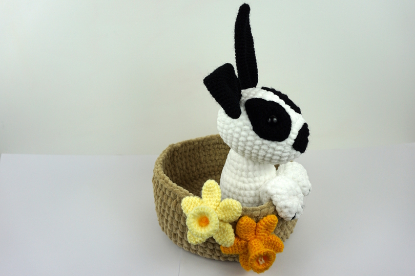 Hase im Korb Schnuppi Häkelanleitung