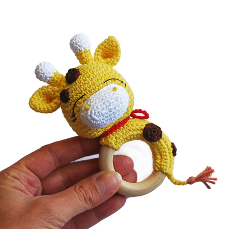 Easy Crochet Pattern Baby Rattle Giraffe for beginners