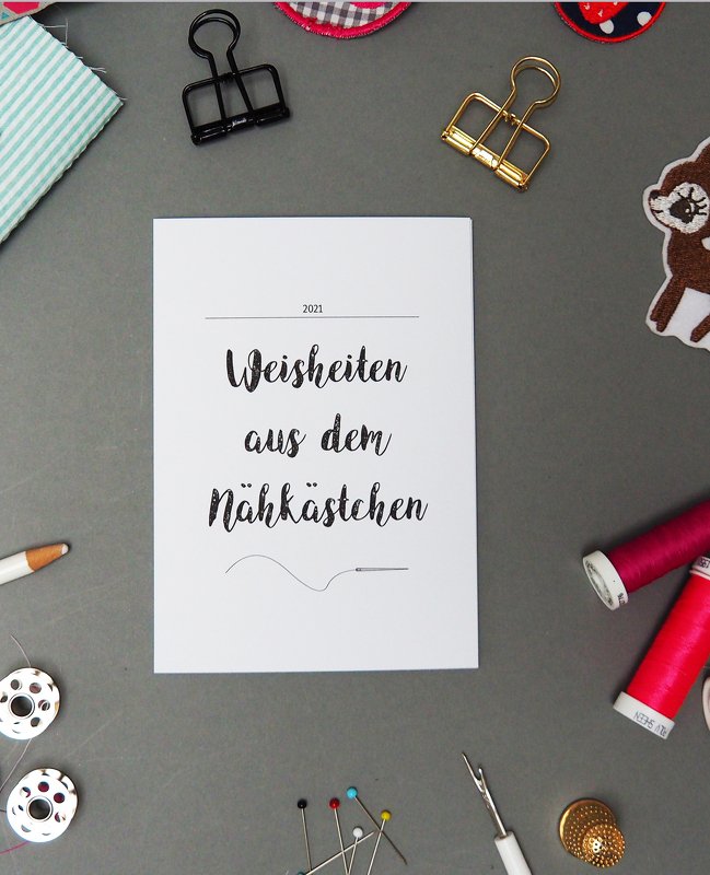 Vorlage Nähkalender 2021 im Postkartenformat