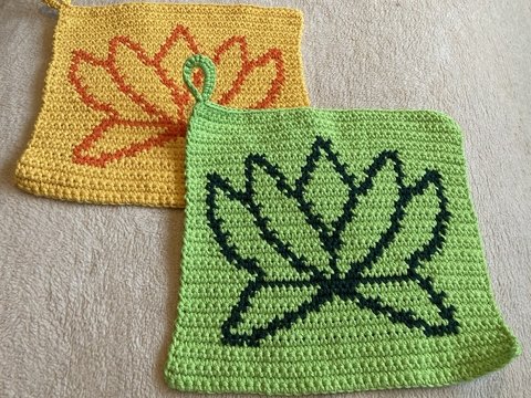 Häkelanleitung Topflappen "Lotus"