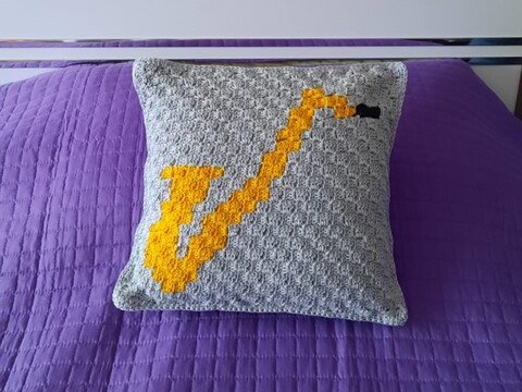 Anleitung Kissen mit Saxophonmotiv