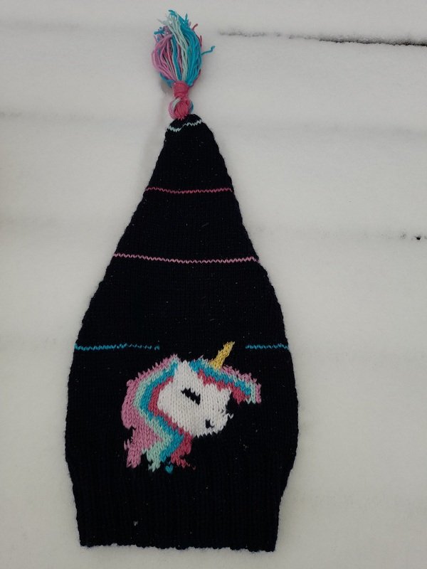 Strickanleitung Zipfelmütze mit Einhorn