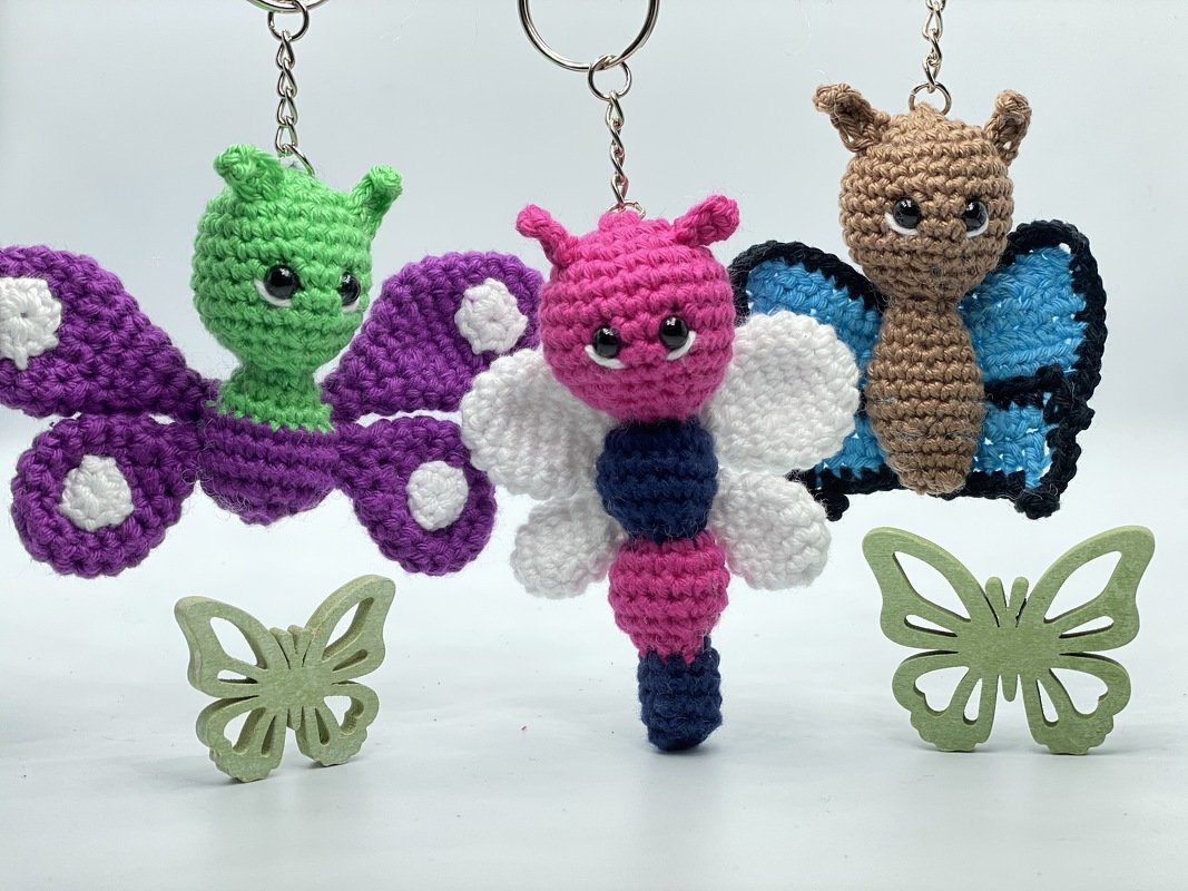 Pattern Butterflies as key chains