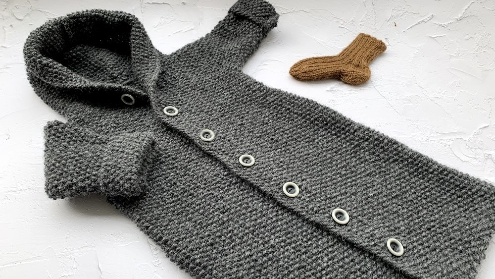 Strickanleitung Strickanzug Baby Schlafsack