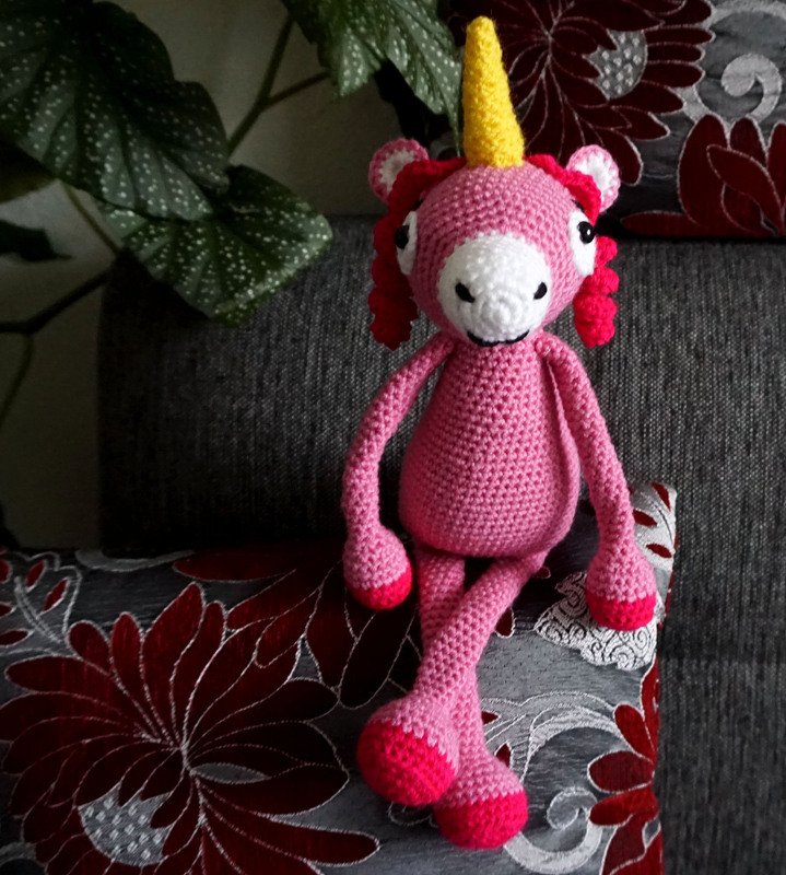 Crochet Pattern Long Legged Pink Unicorn Fluffy! - Image 3