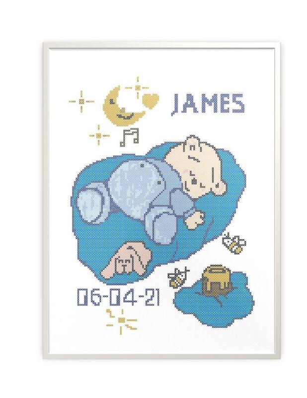 Birthday announcement scheme for Cross stitch