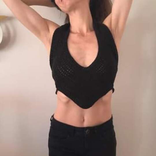 Pattern Jewel Crop Top