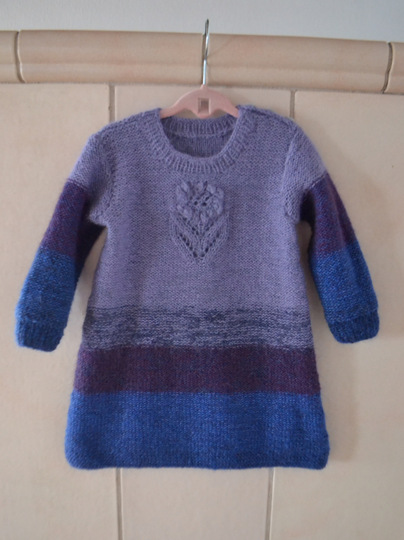 Mädchen Kleid mit Blume * Strickanleitung in 3 Größen * 2 - 6 Jahre