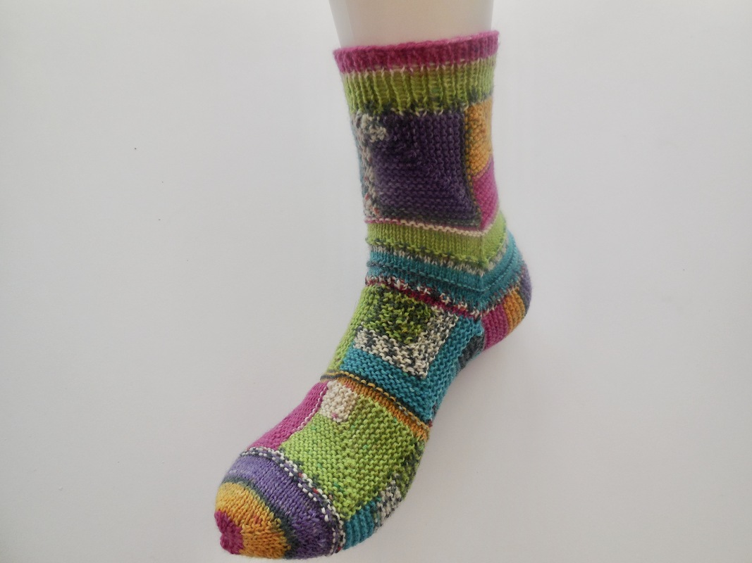 Patchworksocken "Good Mood" - ab Gr. 41- ohne Ferse - Bild 4