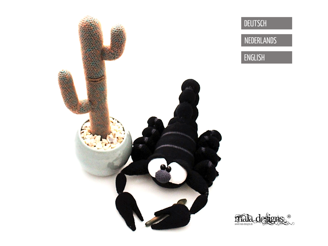 Großer Skorpion mit Kaktus - Häkelanleitung