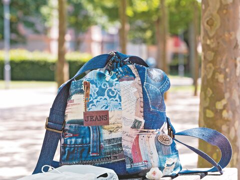 Nähanleitung: Rucksack in Jeansoptik