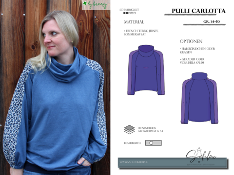 Pulli Carlotta – PDF-Schnittmuster für einen stylischen & bequemen Pullover