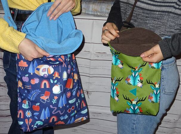 Tasche Umschlagtasche Nelly zum wenden in 2 Größen aus Softshell und Canvas