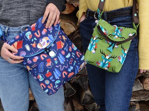 Tasche Umschlagtasche Nelly zum wenden in 2 Größen aus Softshell und Canvas