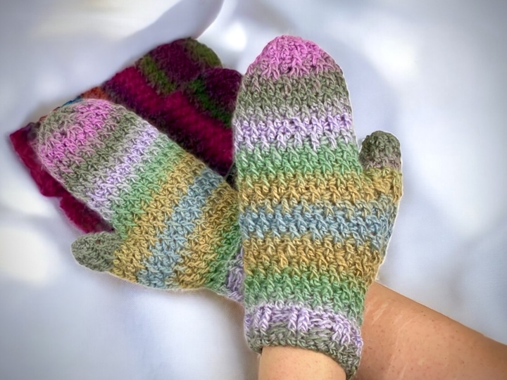 Handschuhe | Fäustlinge Kunterbunt - Häkelanleitung