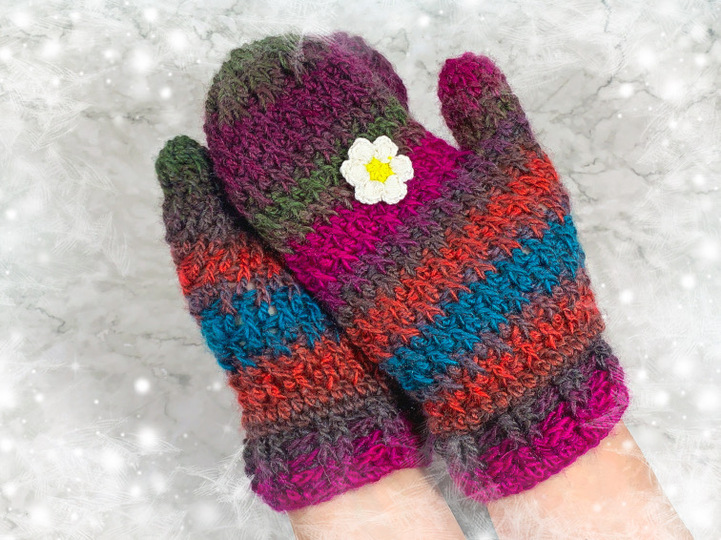 Handschuhe | Fäustlinge Kunterbunt - Häkelanleitung