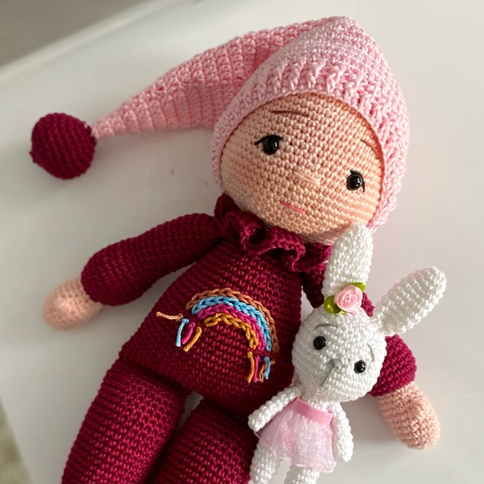 Baby LULU mit Häschen und 2 verschiedenen Mützen