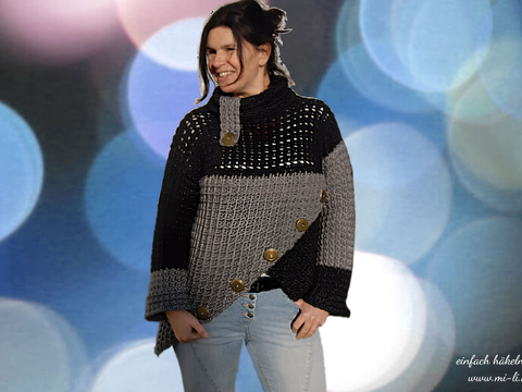 Häkelpulli BREEZE (Gr. S/M, L/XL, leicht anzupassen)