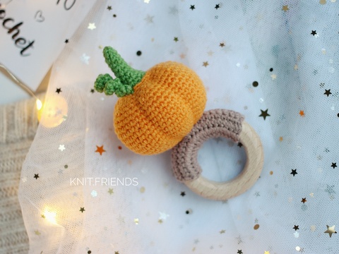 Crochet pattern baby rattle pumpkin