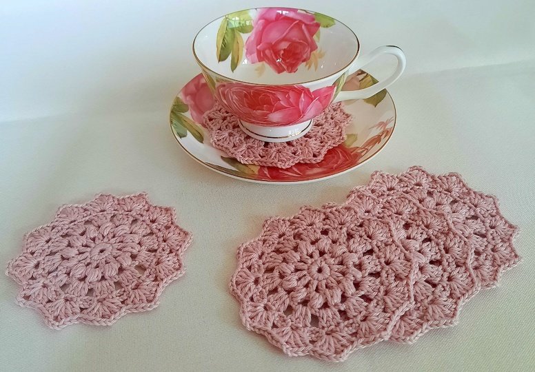 Deckchen häkeln - Kaffee Deckchen/ Untersetzer vintage - Häkelanleitung PDF