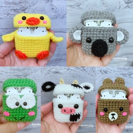 5 Animals Headphone Case cove Cute, Crochet Pattern
