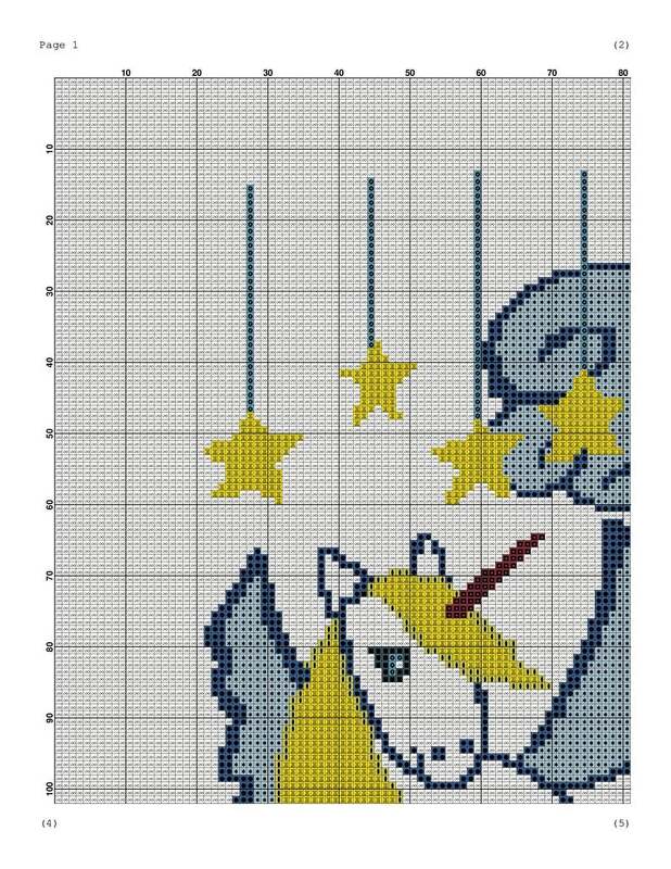 Baby birth announcement, unicorn cross stitch chart - Image 3