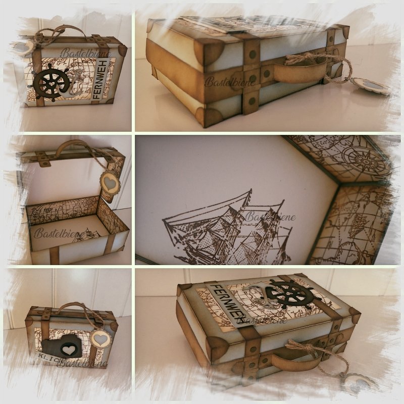 Bastelanleitung Koffer aus Papier