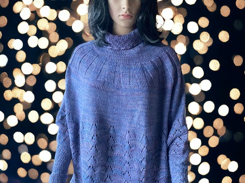 Big Poncho Pullover, gestrickt