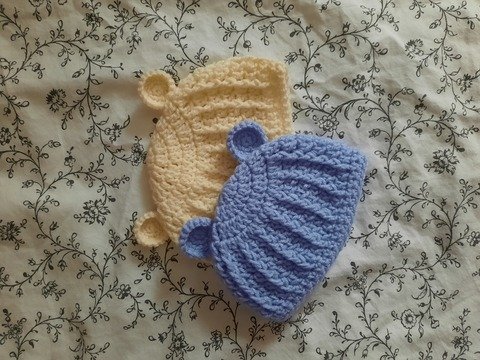 Häkelanleitung Babymütze mit Ohren 0-7 Monate