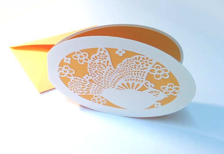 Karte Taube mit Kuvert Plotterdatei SVG DXF