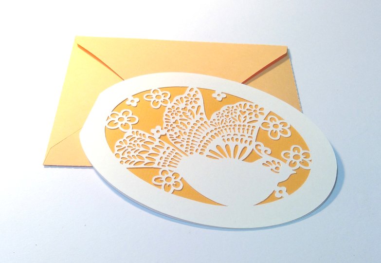 Karte Taube mit Kuvert Plotterdatei SVG DXF