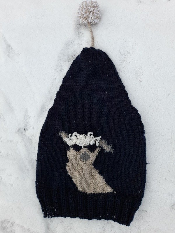 Zipfelmütze mit Alpaka Motiv , Strickanleitung