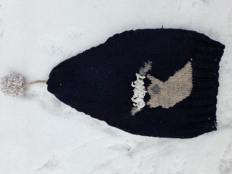 Zipfelmütze mit Alpaka Motiv , Strickanleitung