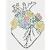 Cross stitch flower heart pattern