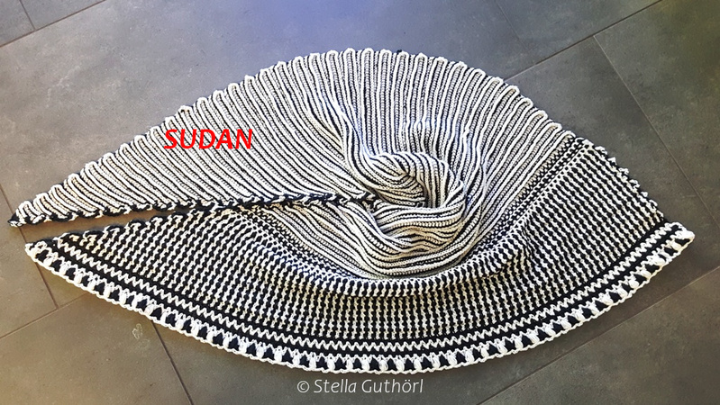 Pattern "Sudan" cuddly crochet cloth with a special color effect