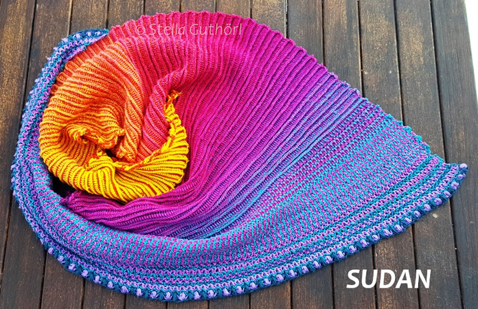 "Sudan" kuscheliges Häkeltuch mit dem besonderen Farbeffekt - Anleitung