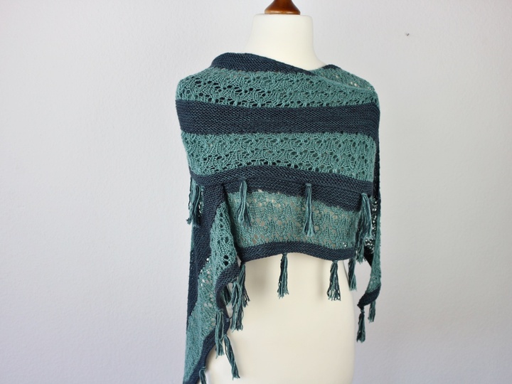 Strickanleitung halbrundes Tuch "Mondo"