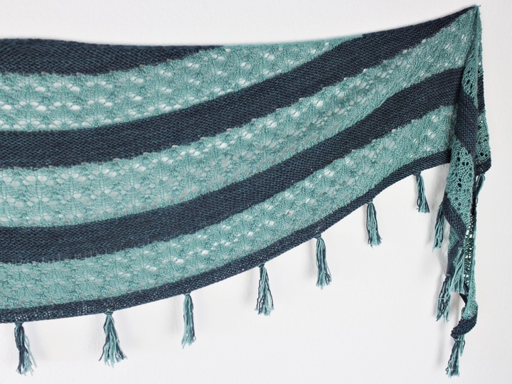 Strickanleitung Tuch halbrund, Lace & Fransen, Sommertuch stricken PDF