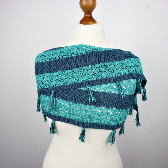 Strickanleitung Tuch halbrund, Lace & Fransen, Sommertuch stricken PDF