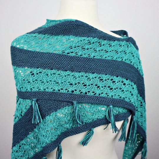 Strickanleitung Tuch halbrund, Lace & Fransen, Sommertuch stricken PDF