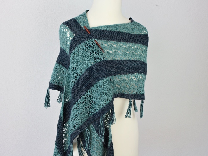 Strickanleitung Tuch halbrund, Lace & Fransen, Sommertuch stricken PDF