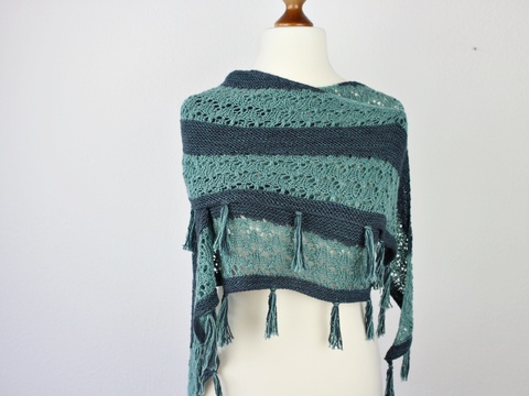 Strickanleitung Tuch halbrund, Lace & Fransen, Sommertuch stricken PDF