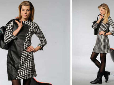 Nähanleitung: Etuikleid mit asymmetrischem Vorderteil aus Lederimitat