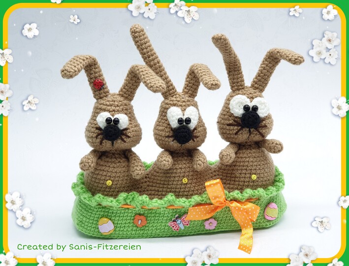 Häkelanleitung Lustiges Osterhasentrio