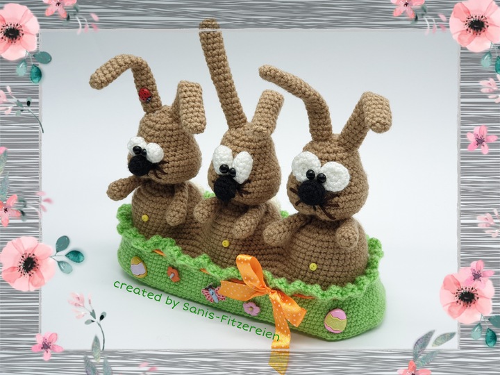 Häkelanleitung Lustiges Osterhasentrio