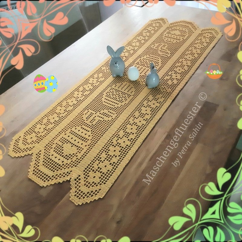 Tischläufer "Frohe Osterzeit" Häkeln / Anleitung - Bild 2