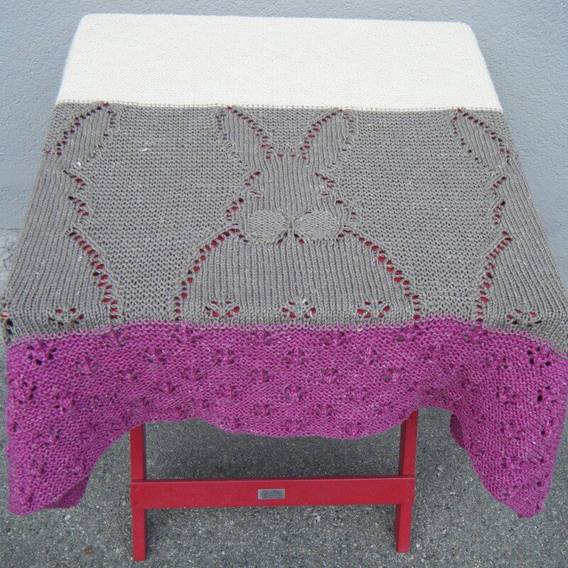 Knitting Pattern Blanket " 3 rabbits" - Image 2