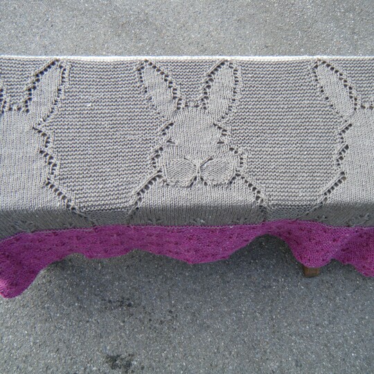 Strickanleitung Babydecke "3 Hasen"